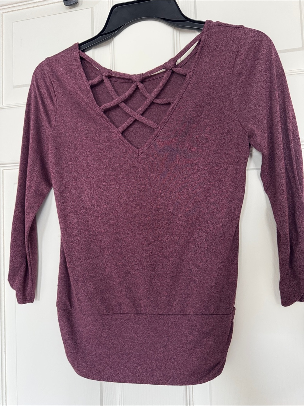 Women’s Plum Crisscross V-Neck